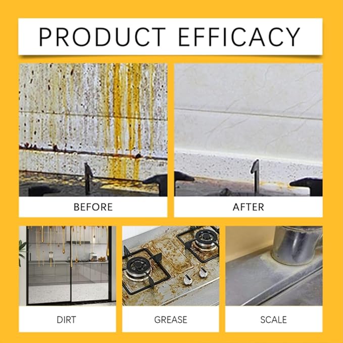 Kitchen Cabinet Cleaners and Polishers, All Purpose Kitchen Heavy Oil Cleaning Agent, Multi-effect Powerful Kitchen Heavy Grease Cleaner for Pots and Pans, Countertops (3pcs)