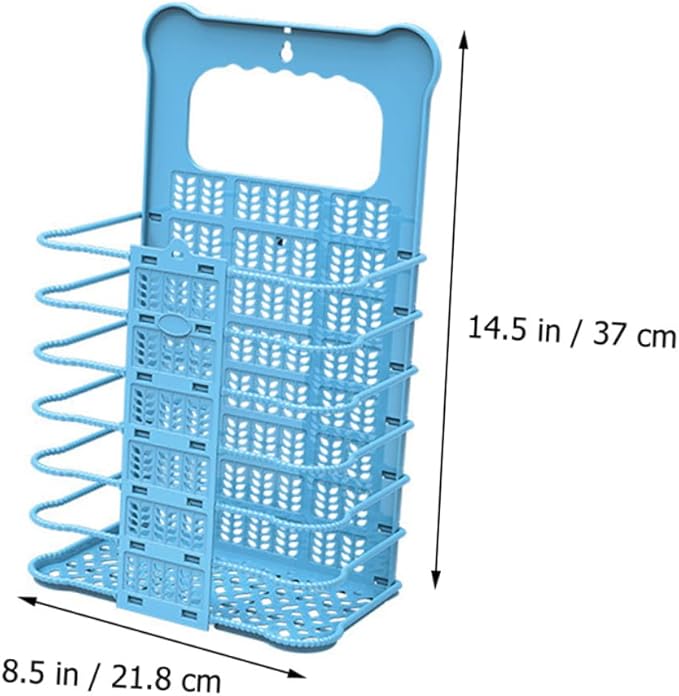 Foldable Plastic Laundry Basket Wall Mounted Clothes Hamper for Bathroom Bedroom Nursery Space Saving Collapsible Dirty Clothes Storage Organizer with Large Capacity and Design