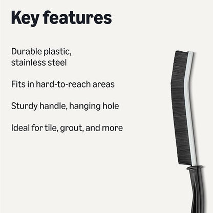 Amazon Basics Hard Bristle Grout and Tile Cleaning Brush, 12-Pack