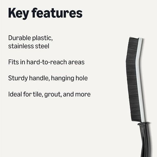 Amazon Basics Hard Bristle Grout and Tile Cleaning Brush, 12-Pack