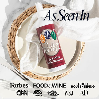 Wine Away Red Wine Stain Remover - Perfect Fabric, Upholstery and Carpet Cleaner Spray Solution - Effectively Removes Blood, Coffee, and Pet Stains - Fresh Citrus Scent - 12oz (Set of 4 bottles)