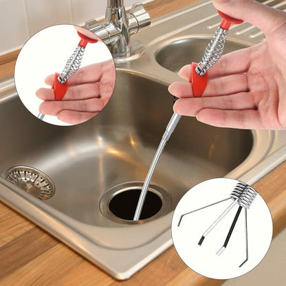4PCS Drain Augers Hair Drain Clog Remover, Bendable Cleaner, for Kitchen Catcher, Sink, Sewer Cleaning Tool