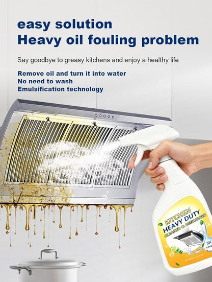 Clean Up Kitchen Oil Stains Spray, Heavy Duty Kitchen Cleaner for Tough Grease - Foaming Degreaser Spray for Stovetops, Ovens & Appliances, No-Scratch Formula, Multi-Surface Use (16.9 Fl Oz)