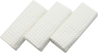 Waffle Weave Kitchen Drying Towels - Thick Microfiber, Absorbent, Lint Free 16Inch x 24Inch 3 Pack Beige