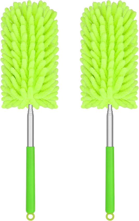 Mini Duster for Cleaning, 360° Bendable Hand Dusters with Extension Pole, Washable Small Duster for Car Interior, Office, Furniture