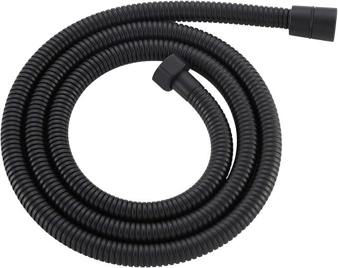 Flexible Shower Hose 59 Inches, APLusee 304 Stainless Steel Shower Tube With Swivel Brass Connector, Extension Replacement Part For Handheld Sprayer And Bidet, Matte Black