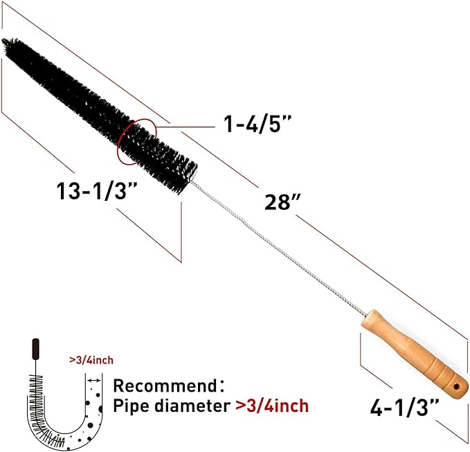 MaximalPower Clothes Dryer Lint Vent Exhaust Trap Cleaner Brush - Lint Remover with Long Coil Brush for Dryer, Fridge (1 Pack & Brush)
