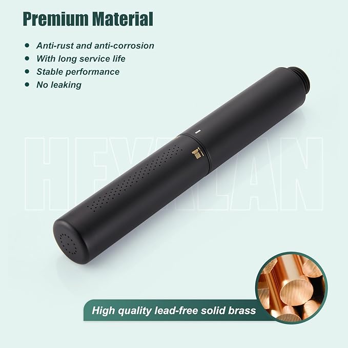 Heyalan Brass 2 in1 Hand Shower and Sprinkler - High Pressure Handheld Shower Wand with Hose and ABS Holder, Matte Black