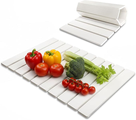 Large Stone Dish Drying Mat for Kitchen Counter, 24"×16" Collapsible Quick Drying Dish Mat, Eco-friendly, Ultra Absorbent Diatomaceous Earth Mats for Dishes Cookware Cups, Match Any Countertop
