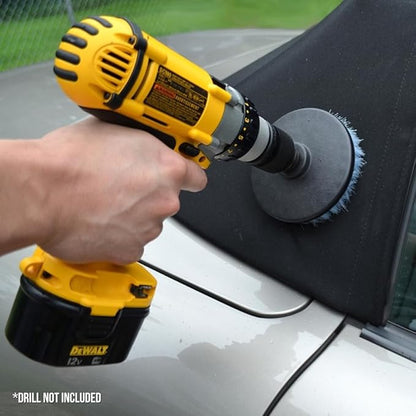 Drill Brush 5" Gray - Fabric, Upholstery & Carpet - 100 Percent Polypropylene Bristles