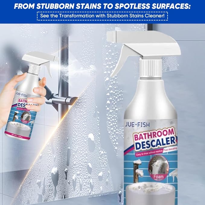Bathroom Descaler Foam Cleaner, All-In-One Powerful Cleaner Spray, Strong Shower, Bathtub, Glass, Faucet, Tile, and Toilet Cleaner for Stubborn Stains & Limescale Removal (2)