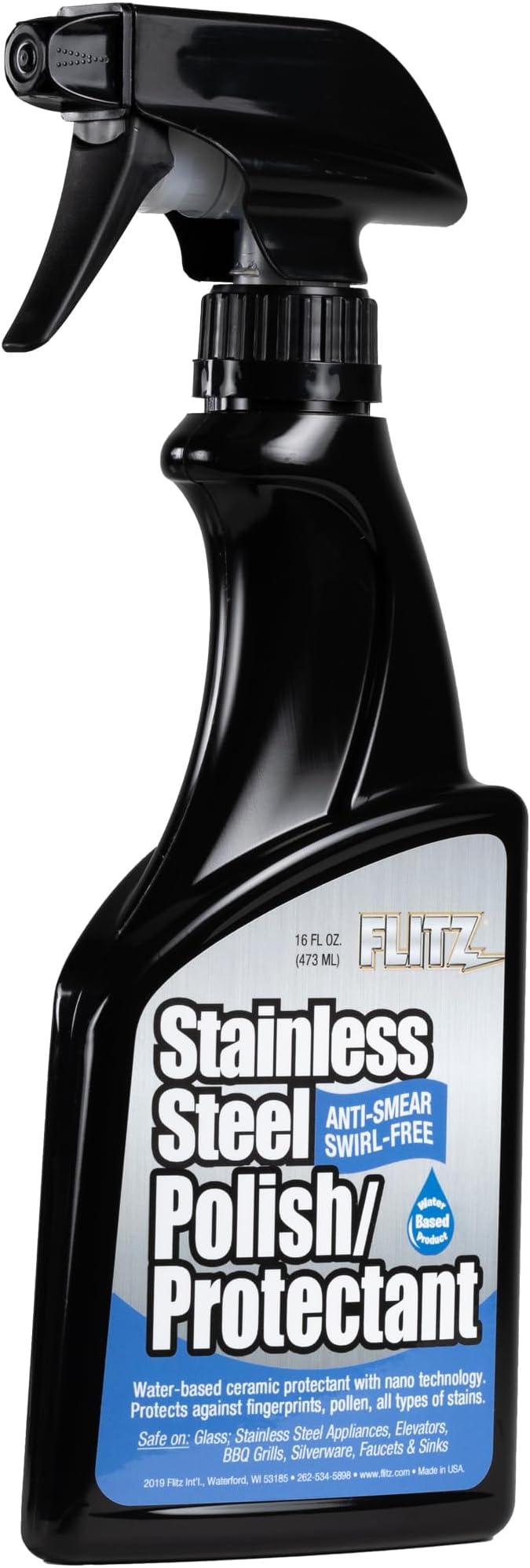 FLITZ Stainless Steel Appliance Kit - 7.6oz Liquid Polish, 16" Microfiber Cloth, 16oz Stainless Steel Chrome/Clean and Polish Protectant