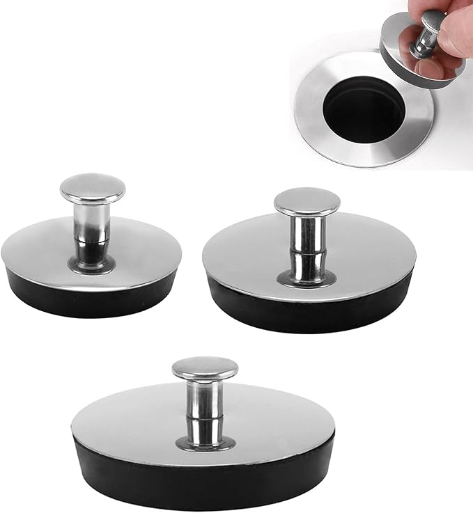 Stainless Steel Sink Plug Drain Stopper Bath Plug Sink Wash Basin Water Stopper For Bathtub Bathroom