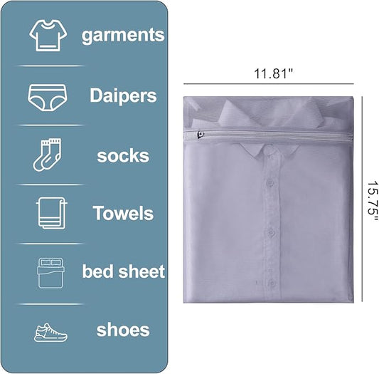 4 pack Mesh Laundry Bags,Mesh Wash Bags,Lingerie Bags for Washing Delicates,12 x 16 Inches lingerie bags for Laundry, Travel Storage Organize Bag for Cotton Clothes,Sheet, Shoes(MIXED COLOR)