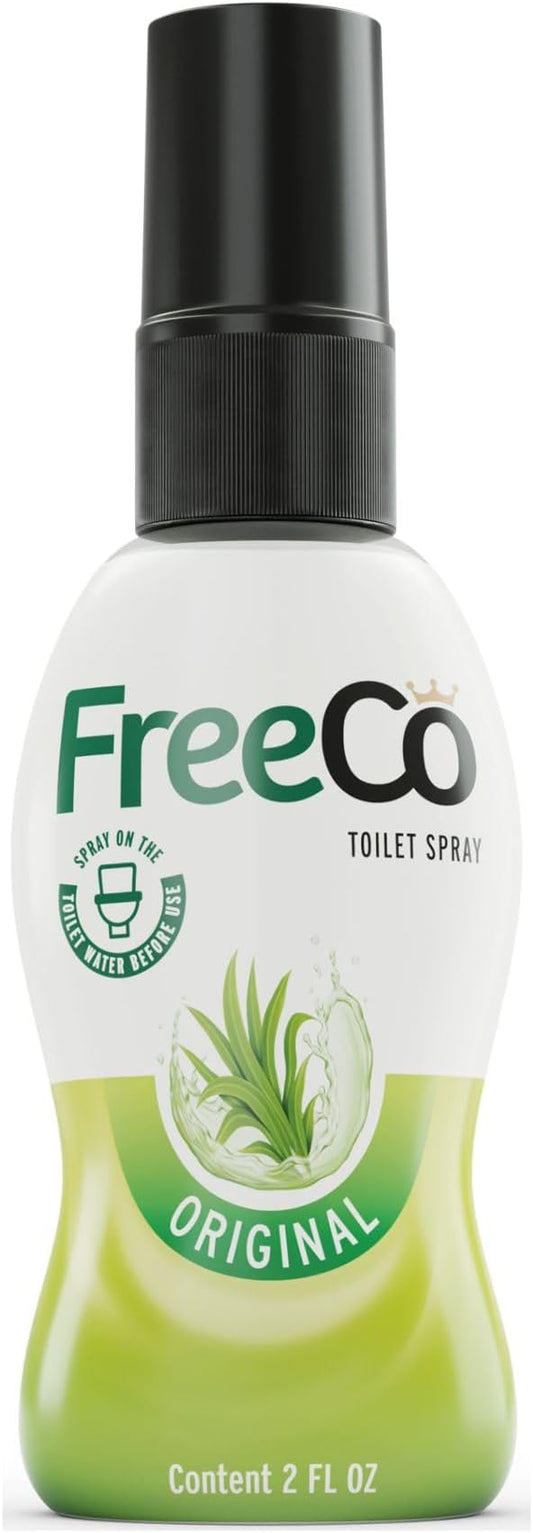 Freeco Before-you-go Toilet Spray | Stops odour Before it Begins with Essential Oils | Ideal for Home, Office, Public Spaces & Travel | 2 fl oz (1 Bottle), Original Citrus Scent