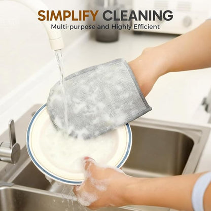 Steel Wire Dishwashing Gloves, Oil-Resistant & Heat-Resistant Reusable Dish Gloves for Kitchen Cleaning