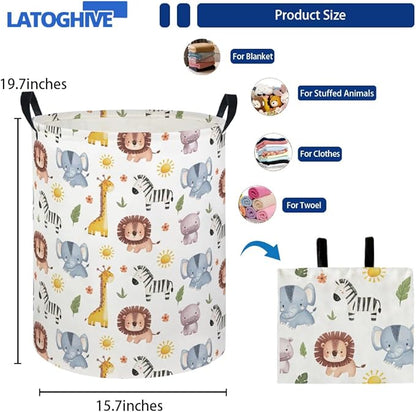Baby Laundry Hamper kids laundry Basket Waterproof Laundry Bag for Bedroom Toy Clothes Organizer Room Décor(Animal)