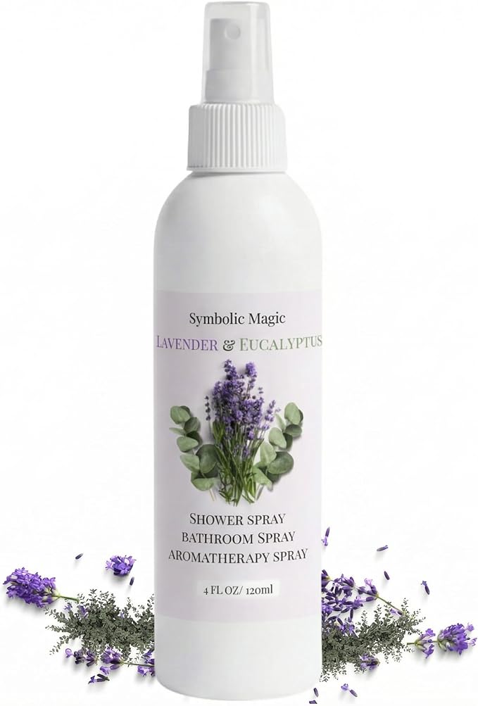 Symbolic Magic Lavender Eucalyptus Bathroom Spray – Essential Oil Shower Aromatherapy Spray for Spa‑Like Shower Steam – Eucalyptus Shower Spray, Relaxing Pillow Mist & Room Spray