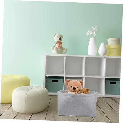 Kichvoe Felt Storage Basket Large Capacity Laundry Organizer for Bedroom Living Room and Sundry Storage Abrasion Resistant Gray Container