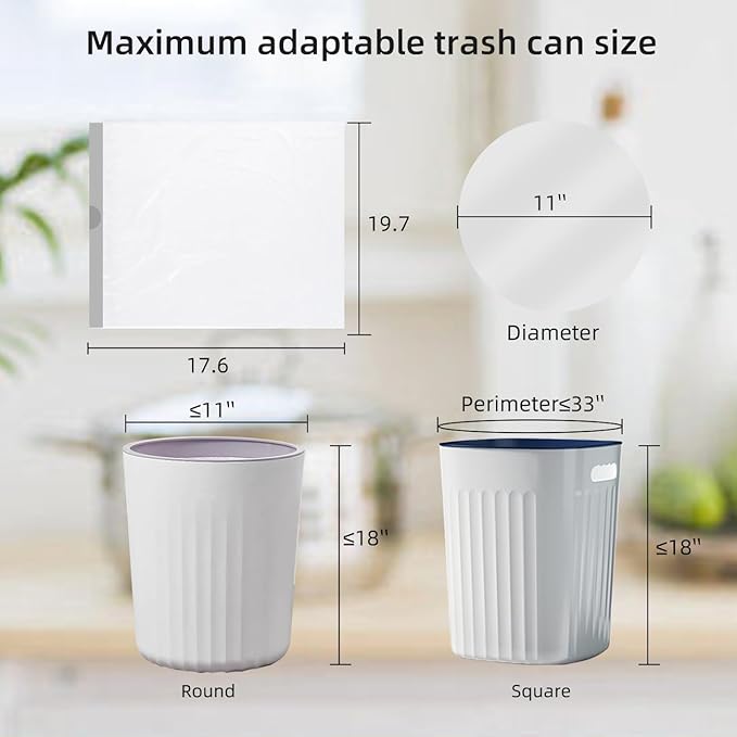 4 Gallon Trash Bags, 40 Count Drawstring Garbage bags, Thickened Unscented Wastebasket Liners for Bathroom Bedroom Office