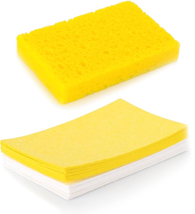 (NO Plastic) Dish Washing Brushes and Sponges, 2 Wood Brushes + 10 Natural Sponges + 5 Loofahs+ 2 Wood Brush Holders, Plastic Free Kitchen Cleaning Brushes (Zero Waste Kit)