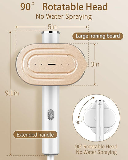 Steamer for Clothes, 2-in-1 Steam Iron for Clothes, 1200W Handheld Steamer 10s Heat-Up, Travel Steamer Fast Wrinkle Removal, Portable Garment Steamer for Home - White, 110-120V