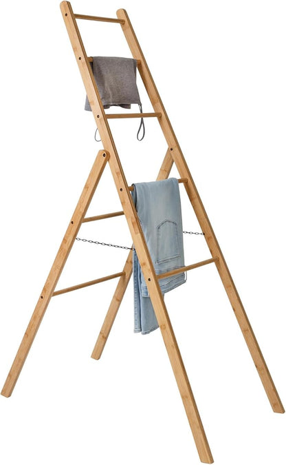Honey Can Do Bamboo Clothes Drying Ladder Rack DRY-09387 Natural