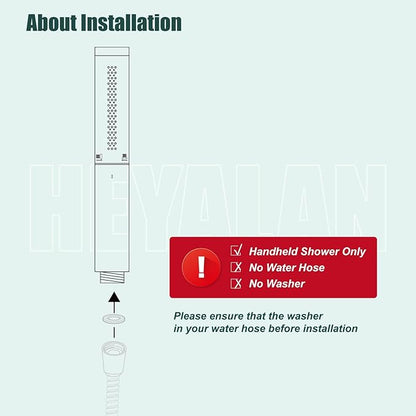 Heyalan Hand Held Shower Wand, High Pressure Handheld Head with Strong Flow, Luxury Spray for Bathroom,Dual Function,Polished Chrome