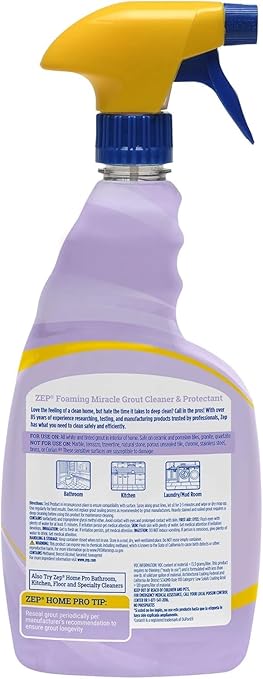 Zep Home Pro Foaming Miracle Grout Cleaner & Protectant + Multi-Purpose Foaming Bathroom Cleaner - R54206 32 Fl Oz and R53106 Fl Oz - Protect Grout and Cut Through Soap Scum and Hard Water Stains