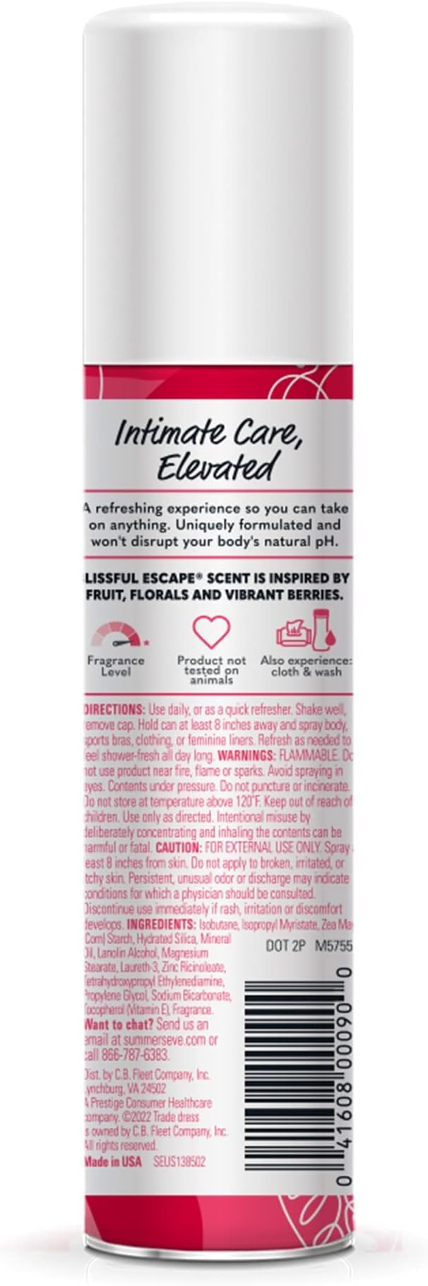 Summer's Eve Blissful Escape Daily Refreshing Feminine Spray, 2 oz (Pack of 2)