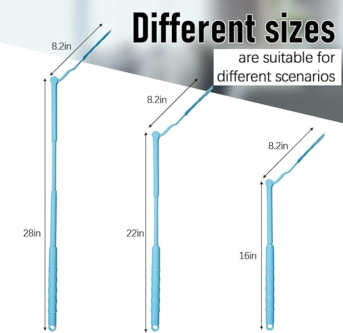 Colingmill 4 Pcs 3 ft Replacement Handles Compatible with Duster Refills, Extendable Long Extended Handle Only, Adjustable Length for Ceiling Fans, Blinds, Shelves, Windows (Sky Blue)