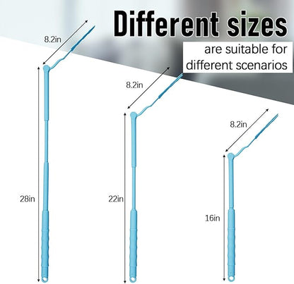 Colingmill 4 Pcs 3 ft Replacement Handles Compatible with Duster Refills, Extendable Long Extended Handle Only, Adjustable Length for Ceiling Fans, Blinds, Shelves, Windows (Sky Blue)