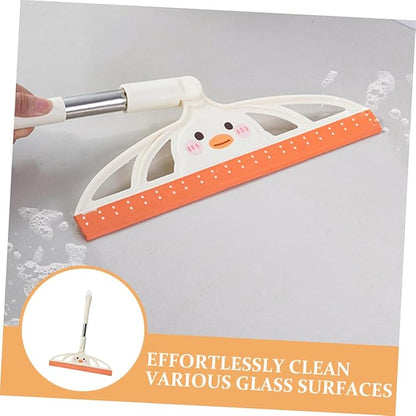 Glass Shower Squeegee and Car Window Scraper, Milk White Plastic Handle, Versatile Glass and Mirror Cleaner for Bathroom, Windshield, and Home Window Cleaning
