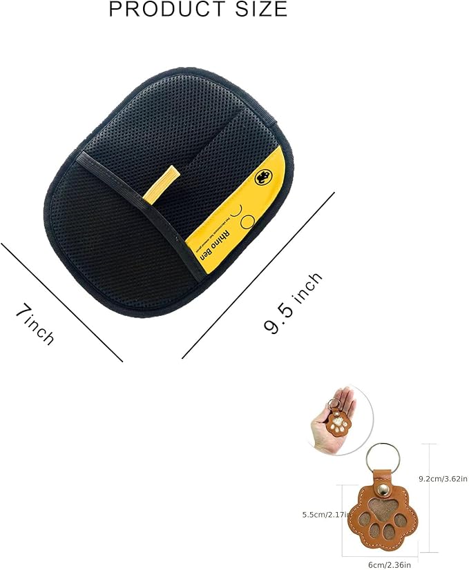 Electrostatic Pet Hair Removal Gloves for Cats & Dogsand Paw Shaped Leather Keychain- 3pcs, Reusable Magic Brush Gloves, Effortless Pet Hair Remover for Furniture, Carpets, Clothing & Laundry