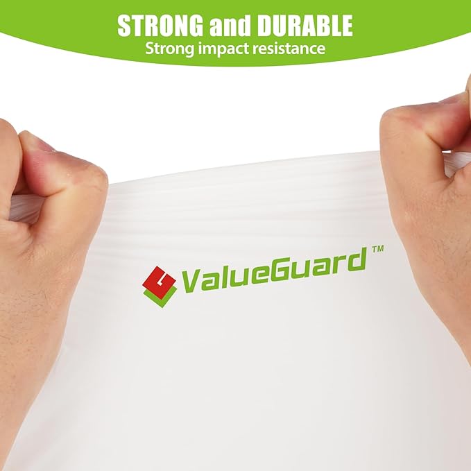 ValueGuard Large Trash Bags 13 Gallon Tall Drawstring 100% Post-Consumer Recycled Garbage Bag Waste Bag for Kitchen Office 0.6 Mil (300 Count)