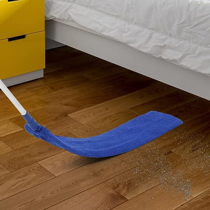 Gap Dust Cleaner Retractable Microfiber Gap Dust Brush Flexible Long Flat Gap Duster with Extendable Pole and Cloth Cover for Sofa Bed Furniture Bottom Ceiling Fan Blinds(Royal Blue)