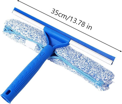 Shower Glass Cleaner, Cleaning Tool with Removable and Streak-Free Cloth, Bathroom and Drainer for Home, Apartment, Car, Office, Indoor, Outdoor, Door, Azule
