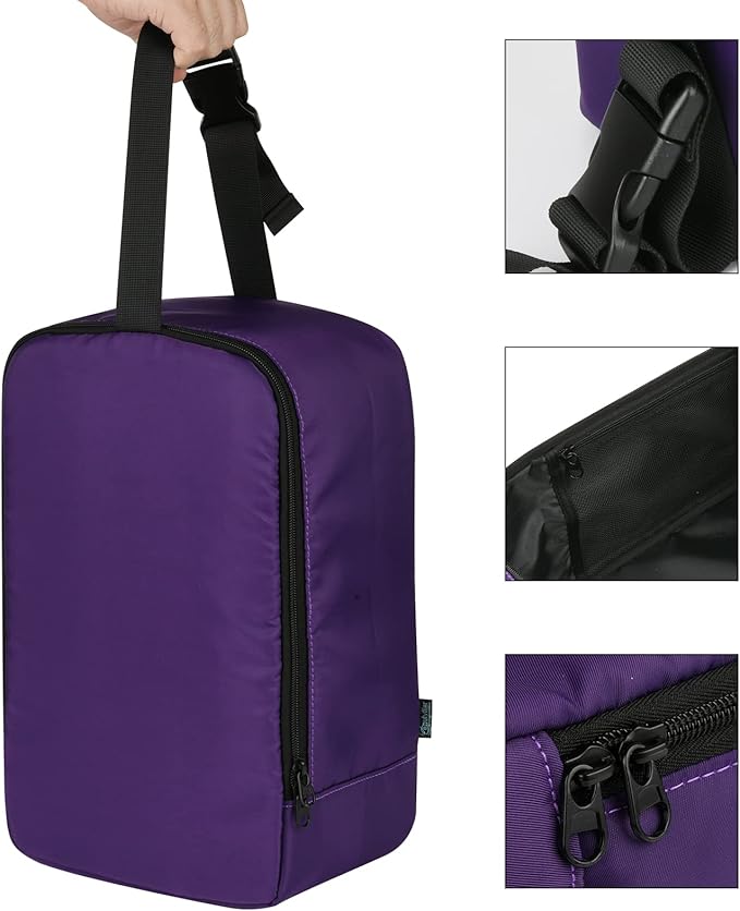 Beautyflier Travel Steam Iron Bag for Conair Handheld Garment Steamer, Portable Handheld Design Steamer Carrying Case Holder Iron Case Organizer with Hanging Buckle Strap, Bag Only (Purple)