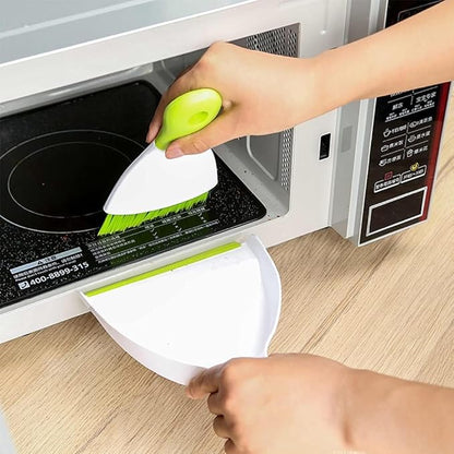 Small Hand Dust Pan and Brush - Small Broom and Dustpan Set, Mini Broom and Dustpan, Compact Dustpans and Brush for Home Cleaning, Sofa, Desk, Guinea Pig Cage, Cat Litter, etc. (Green 3 Set)
