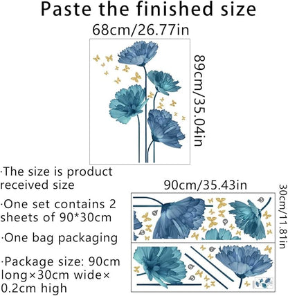 3D Wall Stickers DIY Flower Wall Decal Removable Waterproof Wall Art Decor for Bedroom Living Room Offices Home Decoration