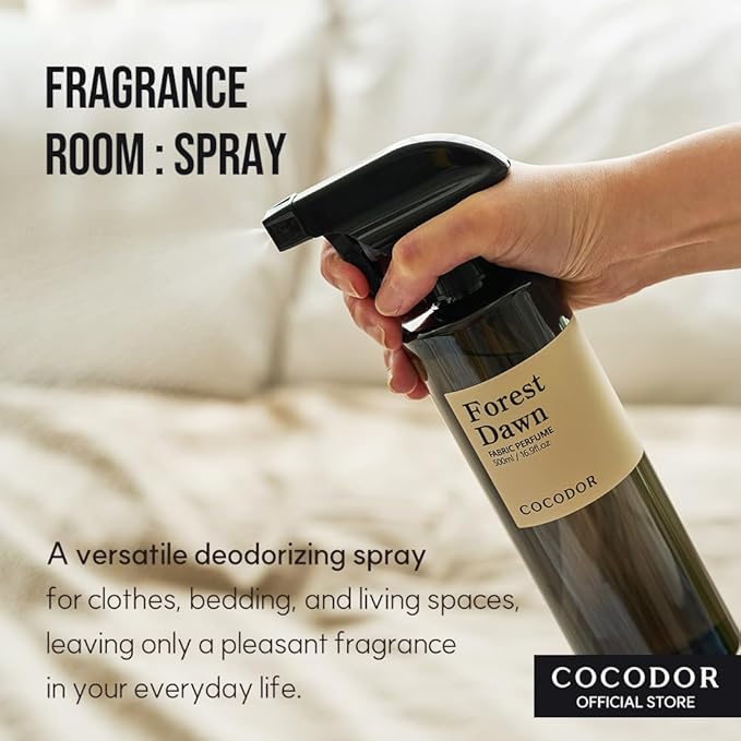 COCODOR Fragrance Room Spray/Woody Hotel/ 16.9oz(500ml) / Made with Essential Oils, scented room closet fabric odor eliminator spray