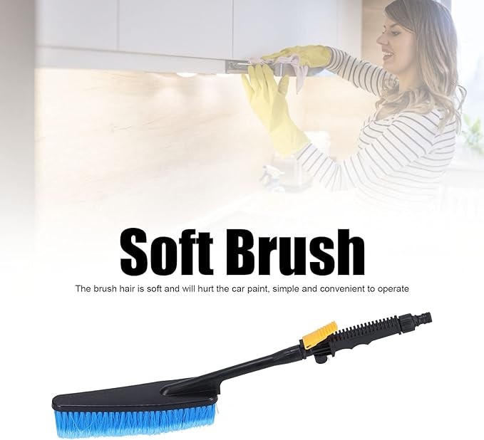 Automotive Brush, Carpet and Upholstery Cleaning Brush, Floor Brush, Scrub Brush for Car Interior and Home with Detachable Handle