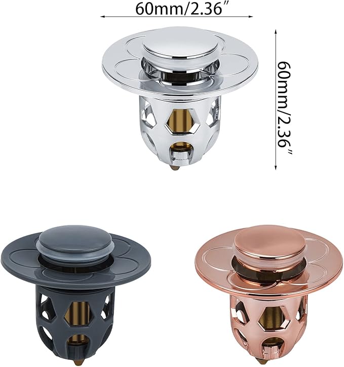 Detachable Bathtub Drain Plug Bathroom Sink Drains Plug Push-Type Bounce Drain Filter Bounce