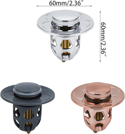Detachable Bathtub Drain Plug Bathroom Sink Drains Plug Push-Type Bounce Drain Filter Bounce