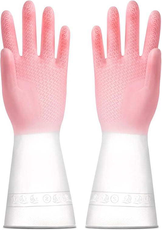 1 pair Reusable Household Gloves, Rubber Dishwashing gloves,Kitchen Cleaning, Working, Painting, Gardening, Pet Care