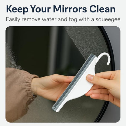 Mini Shower Squeegee for Glass Doors – Small Handy Bathroom, Countertop & Window Cleaner with Rubber Blade and Hook for Tile Walls, Mirrors, Kitchen Sink - Pack of 2
