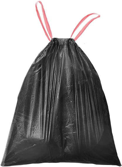 Waikas 8 Gallon Trash Bags, Drawstring Garbage Bags, 1.32Mil Thickness, 55 * 70cm, 9.9g/pcs, Pack of 34, Unscented, Black