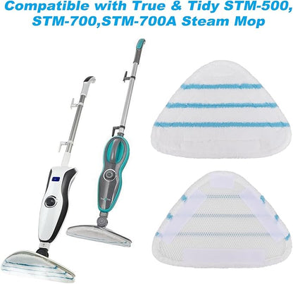 Steam Mop Pads Replacements for True & Tidy STM-500, STM-700, STM-700A Steam Mops, Microfiber Steam Mop Cover Cloth fit Other Triangular Steam Mop, Washable Cleaning Floor Triangular Pad (4 Pack)