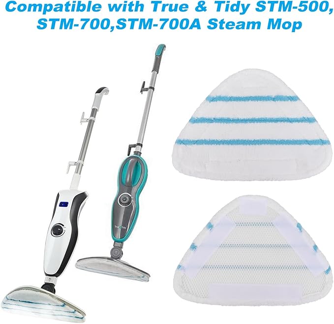 Triangular Steam Mop Pads Replacements for True & Tidy STM-500, STM-700, STM-700A Steam Mops, Microfiber Steam Mop Cover Cloth fit Other Triangular Steam Mop, Washable Cleaning Floor Pad (8 Pack)