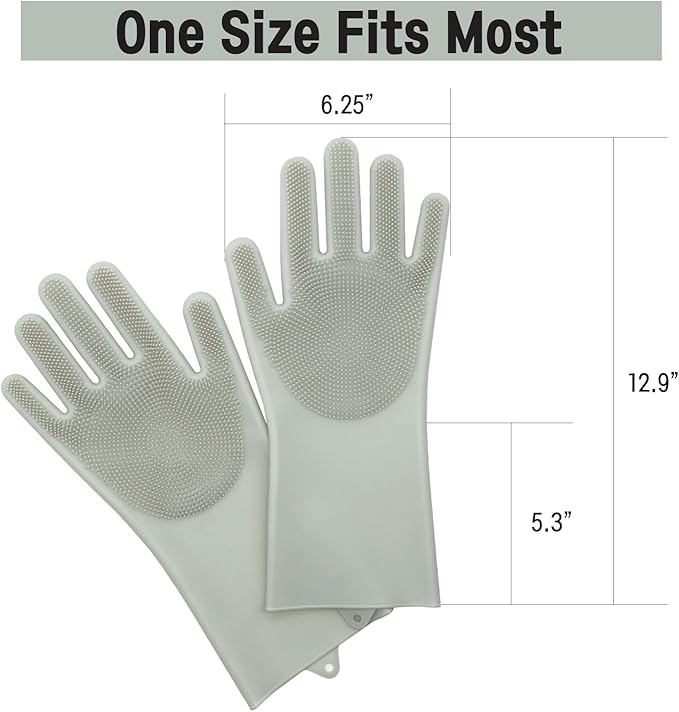 Silicone Magic Gloves: Ultimate Cleaning Gloves for Dishwashing, Kitchen, Pet, and Car - Heat & Cold Resistant, Non-Slip, Reusable - Eco-Friendly Scrubbing Gloves for Household Cleaning Food Grade